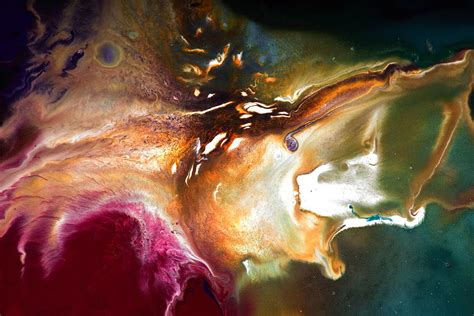 Abstract Art Colorful Earth Tones Fluid Painting By