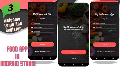 Modern Login And Register In Android Studio Food App In Android