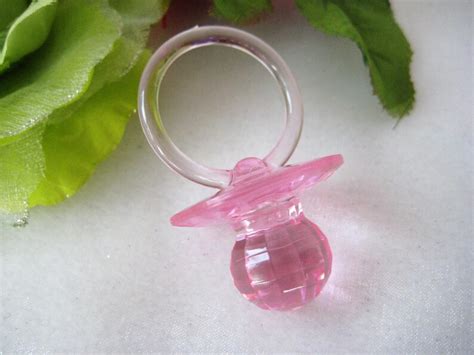 Pink Baby Shower Pacifiers Diamond Cut For Games Necklaces Etsy