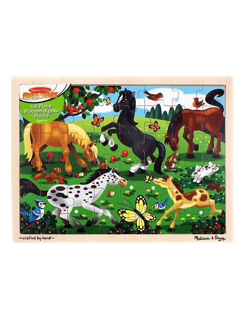 Wooden Horses Jigsaw Puzzles By Melissa And Doug Ships Fast Etsy