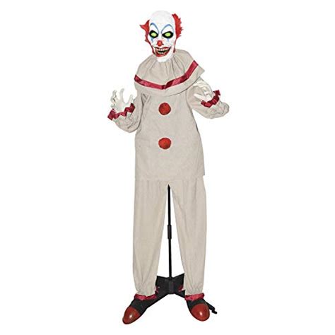 One Holiday Way Creepy Standing Animated Clown Prop With Sound