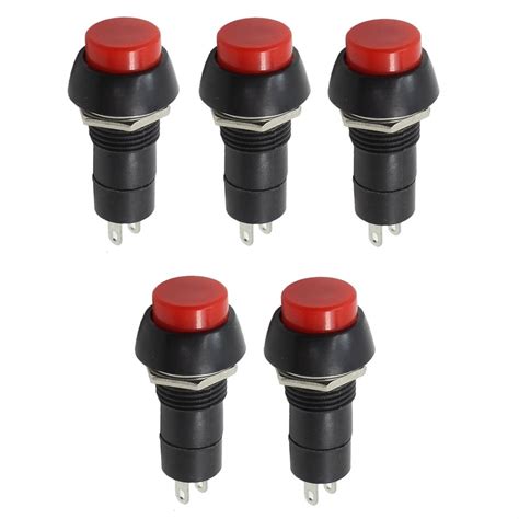 5x Red 12 Push Button Momentary Reset Switch 12v Car Horn 15a 125v