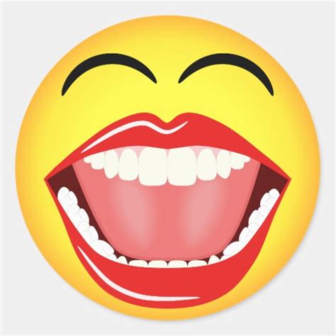 Smiley Face Yellow Laughing Emoticon Round Sticker