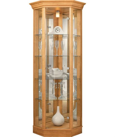 Habitat 1 glass door corner display cabinet. Home Glass Corner Display Cabinet -Light Oak Effect in ...