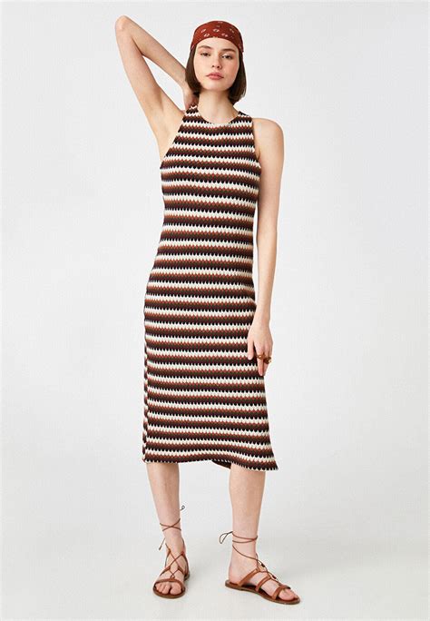 Платье Koton цвет коричневый Rtlacl505101 — купить в интернет