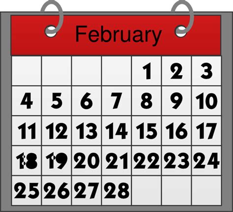 February Calendar Clip Art At Vector Clip Art Online