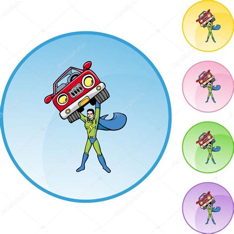 Superhero Holds A Car — Stock Vector © Cteconsulting 64149361