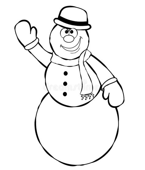 Use the adorable snowman as a template for designs, coloring pages, sewing, decorations, fabric crafts, home decor. Line Art Snowman 2 stock illustration. Illustration of ...