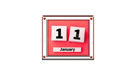 11 January Image Of January Calendar On White Background With Empty