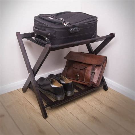 Bamboo Luggage Rack Or Suitcase Stand Elite Housewares