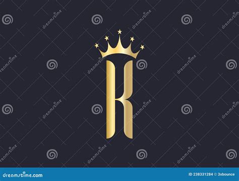 K Logo With Crown Crown With K Letter And Luxury Concept Stock Vector