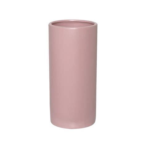 Ceramic Cylinder Pot Satin Matte Soft Pink X Cmh