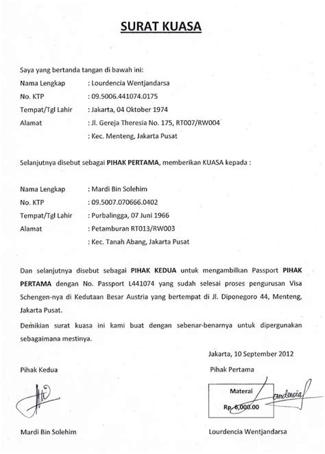 Contoh Surat Kuasa Paling Mudah Wajib Dicoba