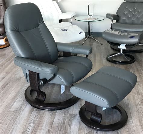 All accidental stains (except caustic and corrosive materials) need help now? Stressless Consul Recliner Chair and Ottoman Batick Grey ...