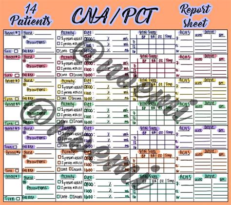 Printable Cna Report Sheets Printable Word Searches