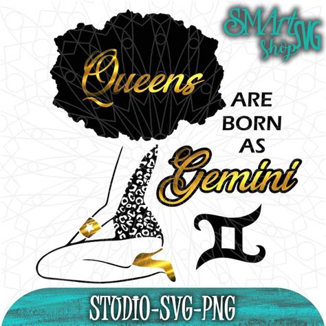 Queens Are Born Gemini Svg Birthday Svg Birthday Zodiac Svg Etsy