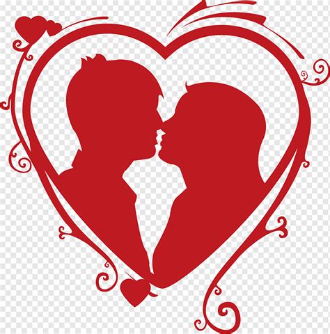 Casal Coração Coração Beijo Casal Amor Amor Vermelho Beijando Casal