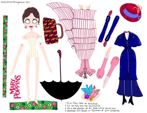 Author Amanda Gatton Free Mary Poppins DIY Paper Doll