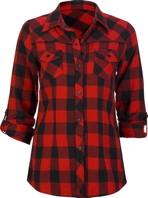 Full Tilt Buffalo Plaid Womens Flannel Shirt 150732126 Blouses Shirts Red