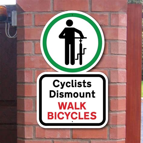 Jaf Graphics Cyclists Dismount Sign