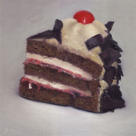 Triple Layer Chocolate Cake Oil Available Paintings