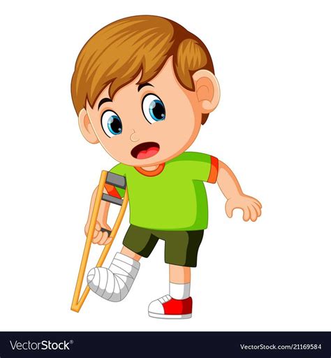 Illustration Of Boy With Broken Leg Download A Free Preview Or High