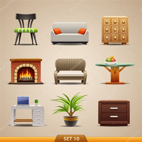 Furniture Icons Set — Stock Vector © Kolopach 40588989