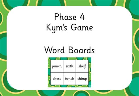 Phonics Phase 4 Kyms Game Powerpoint Teaching Resources