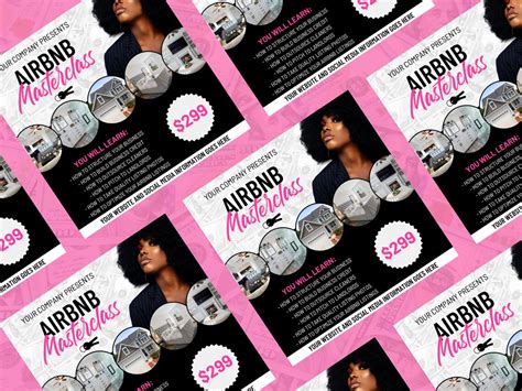 Pink Airbnb Masterclass Flyer Airbnb Course Airbnb Class Etsy