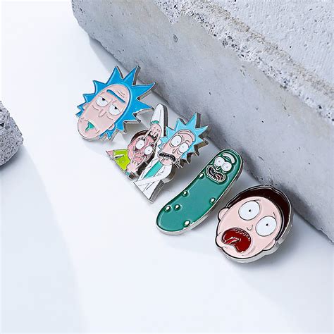 Rick And Morty Pins Pickle Rick Morty Enamel Lapel Pins Cartoon Fans