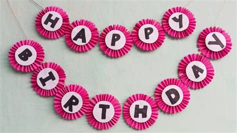 How To Make Birthday Banner At Home Birthday Decoration Idea Homemade