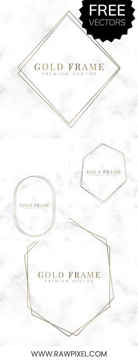 Download These Gold Frame Vectors On A Marble Background At Rawpixel
