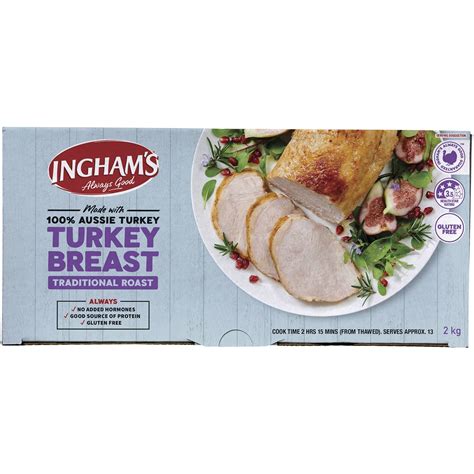 Ingham S Frozen Turkey Breast Traditional Roast 2kg Woolworths