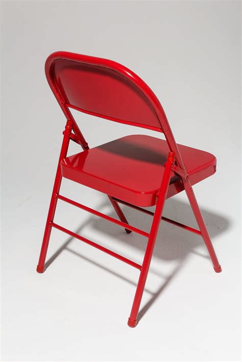Aluminium and canvas, with cast fittings, directors style chair. CH473 Ruby Red Folding Chair Prop Rental | ACME Brooklyn