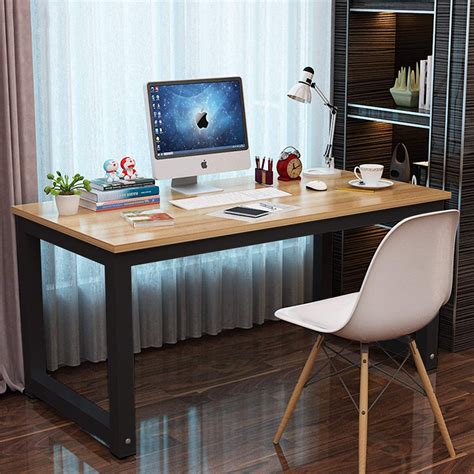 Professional Office Desk Wood And Steel Table Modern Plain Lap Desk