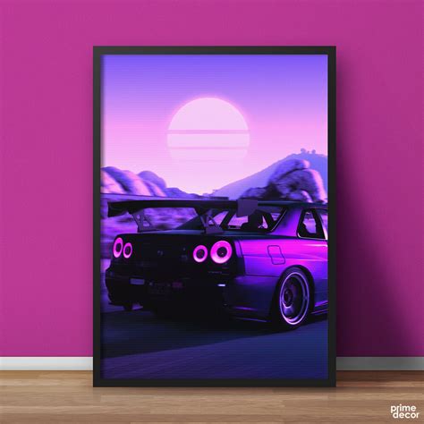 Nissan Gtr 80s Style Art Cars Poster Wall Art Prime Décor