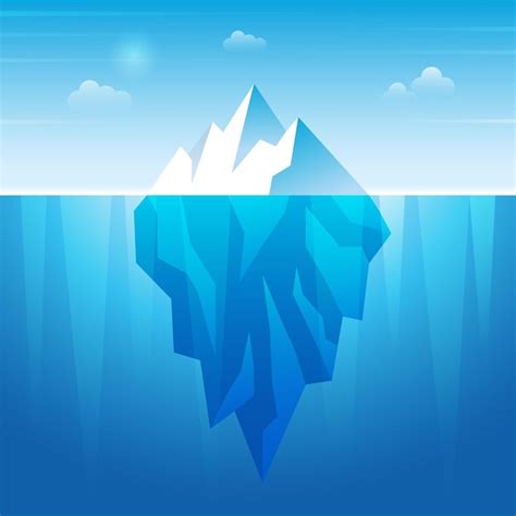Premium Vector Underwater Iceberg Flowing Ice Rock In Ocean Water
