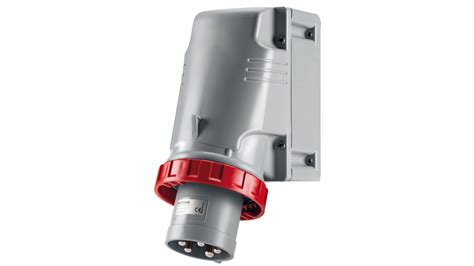 2456397t Scame Ip67 Red Wall Mount 3p N E Industrial Power Plug