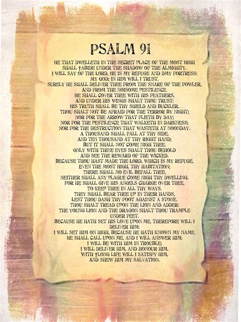 Psalms 91 Poster Large Print Psalm 91 Kjv Huge A0 Bible Free Nude