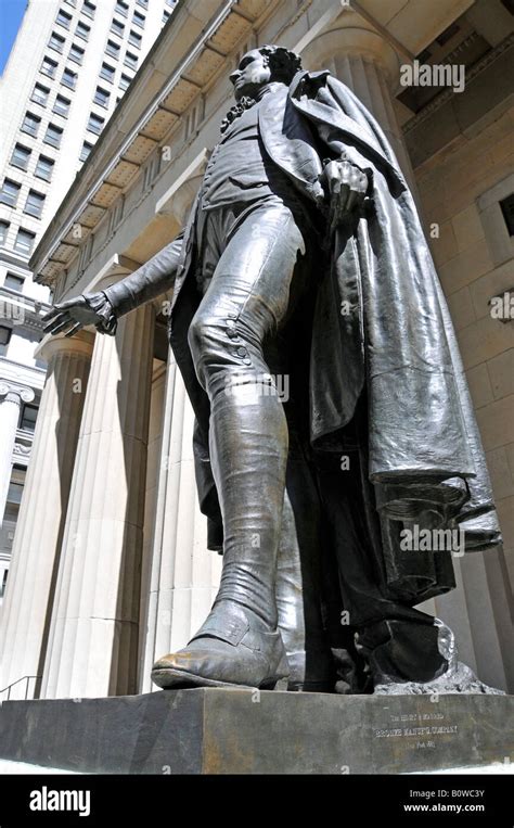 George Washington Monument In Front Of Federal Hall Wall Street