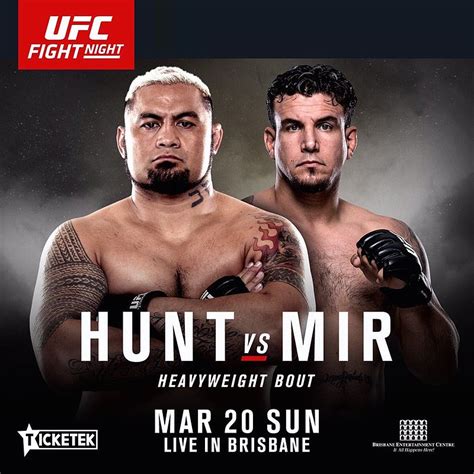 The home of ultimate fighting championship. UFC Fight Night 85: Hunt vs. Mir Event Page and Fight Card ...
