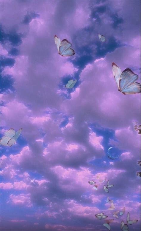 Эстетика бабочек Фиолетовые обои Обои с бабочками Фиолетовые обои с