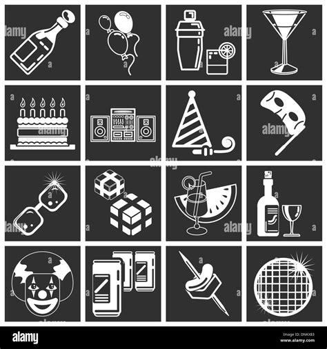 Party Icon Set Series Icons Or Design Elements Relating To Parties