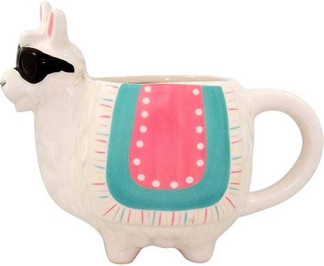 Ceramic Llama With Sunglasses Shaped Coffee Mug 22 Ounce