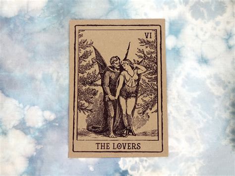 The Lovers Tarot Card Art Print Etsy UK
