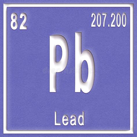 Elemento Químico De Pb De Plomo Signo De Plomo Con Número Atómico