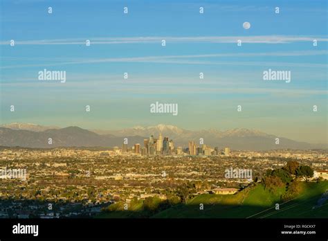 Afternoon Aerial View Of The Beautiful Los Angeles Downtown Cityscape