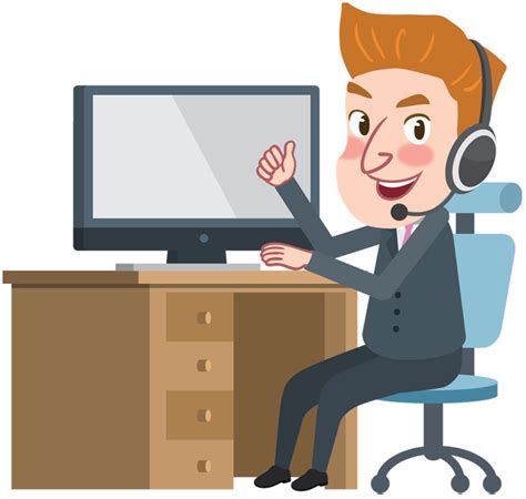 Employee Clipart Computer Worker Man In Office Clipart Transparent