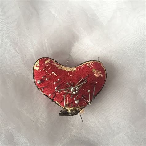 Reserved For Liza Vintage Pin Cushion Heart Vintage Sewing Etsy