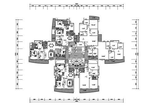 Cluster Apartment Home Plan Autocad Drawing Cadbull
